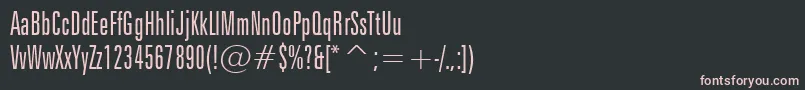 フォントZurichLightExtraCondensedBt – 黒い背景にピンクのフォント