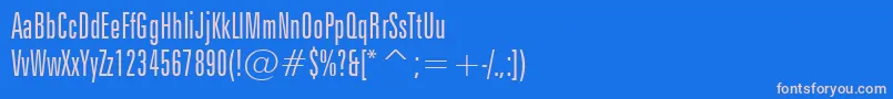 フォントZurichLightExtraCondensedBt – ピンクの文字、青い背景