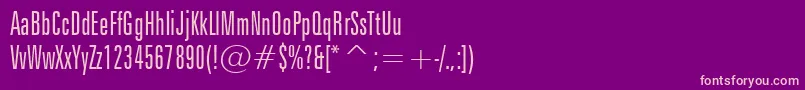 ZurichLightExtraCondensedBt Font – Pink Fonts on Purple Background