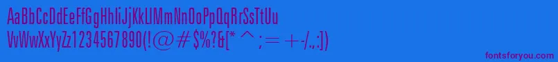 Шрифт ZurichLightExtraCondensedBt – фиолетовые шрифты на синем фоне