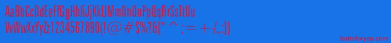 ZurichLightExtraCondensedBt-fontti – punaiset fontit sinisellä taustalla