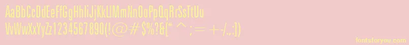 ZurichLightExtraCondensedBt Font – Yellow Fonts on Pink Background