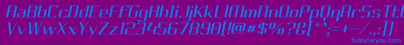 ChoktoffOblique Font – Blue Fonts on Purple Background