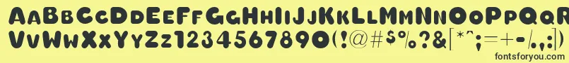 Oleadascapsssk Font – Black Fonts on Yellow Background