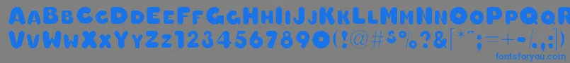 Oleadascapsssk Font – Blue Fonts on Gray Background