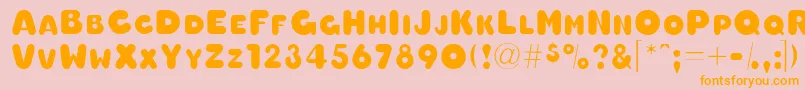 Oleadascapsssk Font – Orange Fonts on Pink Background