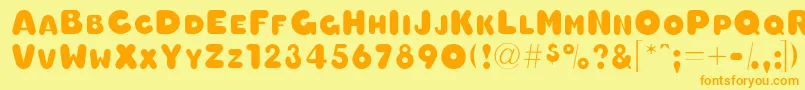 Oleadascapsssk Font – Orange Fonts on Yellow Background