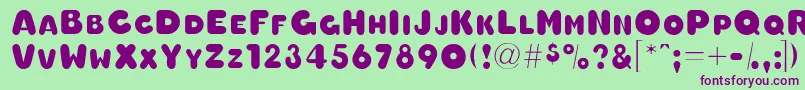 Oleadascapsssk Font – Purple Fonts on Green Background