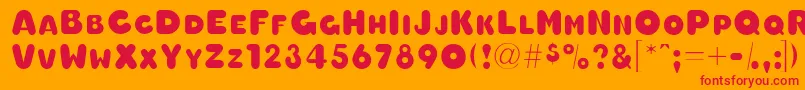 Oleadascapsssk Font – Red Fonts on Orange Background