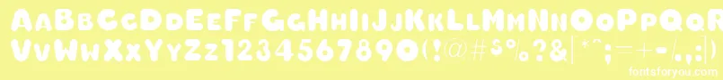 Oleadascapsssk Font – White Fonts on Yellow Background