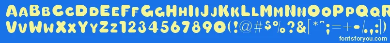 Oleadascapsssk Font – Yellow Fonts on Blue Background