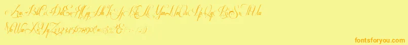 Respective2.0-Schriftart – Orangefarbene Schriften auf gelbem Hintergrund