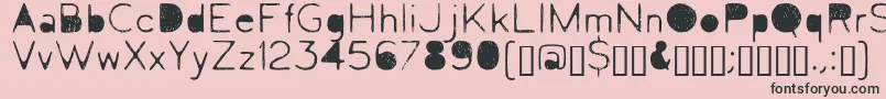 Letrograda-Schriftart – Schwarze Schriften auf rosa Hintergrund