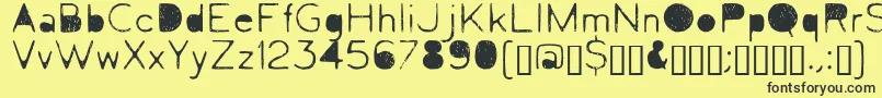 Letrograda-fontti – mustat fontit keltaisella taustalla