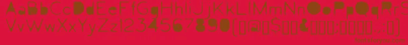 Letrograda-Schriftart – Braune Schriften auf rotem Hintergrund