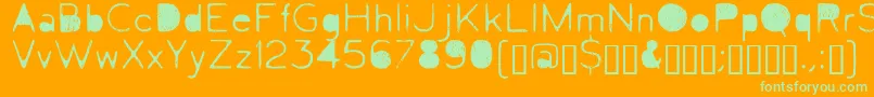 Letrograda Font – Green Fonts on Orange Background