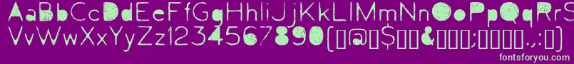 Letrograda-Schriftart – Grüne Schriften auf violettem Hintergrund