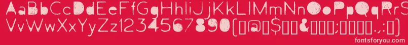 Letrograda-fontti – vaaleanpunaiset fontit punaisella taustalla