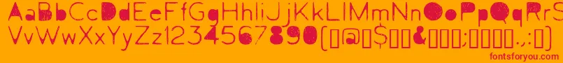 Letrograda Font – Red Fonts on Orange Background
