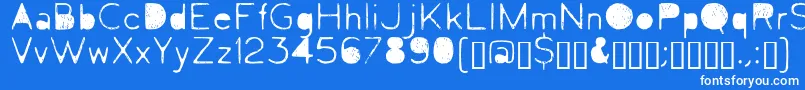 Letrograda-Schriftart – Weiße Schriften auf blauem Hintergrund
