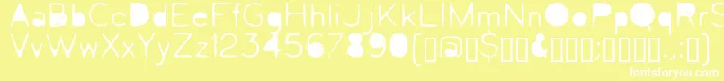 Letrograda-fontti – valkoiset fontit keltaisella taustalla