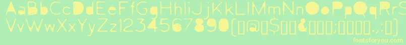 Letrograda-fontti – keltaiset fontit vihreällä taustalla