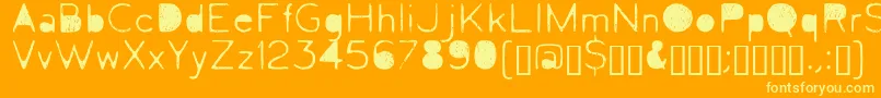 フォントLetrograda – オレンジの背景に黄色の文字