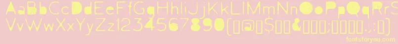 Letrograda-Schriftart – Gelbe Schriften auf rosa Hintergrund