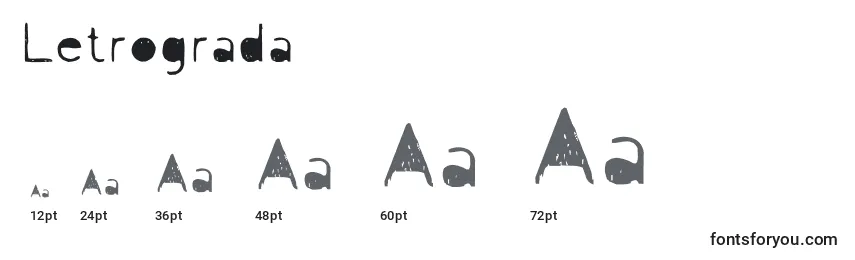 Размеры шрифта Letrograda