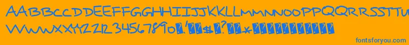 フォントRightprice – オレンジの背景に青い文字
