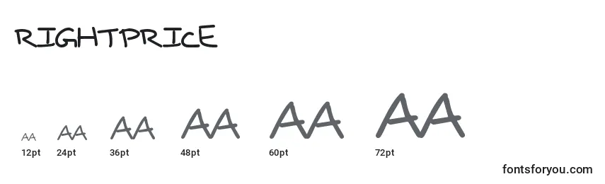 Rightprice Font Sizes