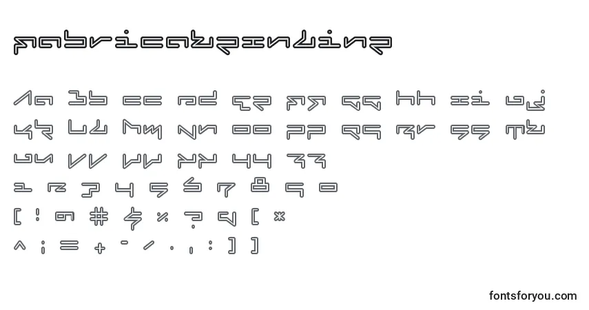 Schriftart FabricateInline – Alphabet, Zahlen, spezielle Symbole