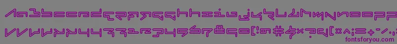 FabricateInline-fontti – violetit fontit harmaalla taustalla