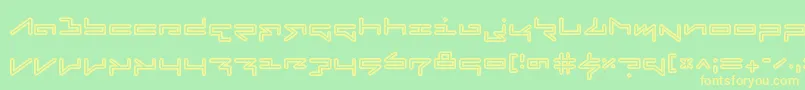 Шрифт FabricateInline – жёлтые шрифты на зелёном фоне