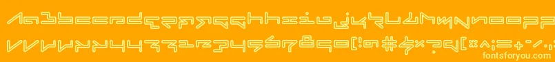 FabricateInline Font – Yellow Fonts on Orange Background