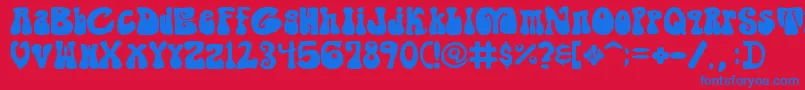 ShagadelicBold Font – Blue Fonts on Red Background