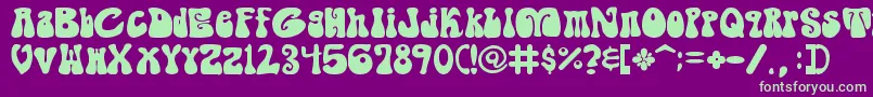 ShagadelicBold Font – Green Fonts on Purple Background