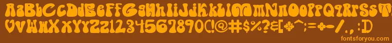 ShagadelicBold Font – Orange Fonts on Brown Background