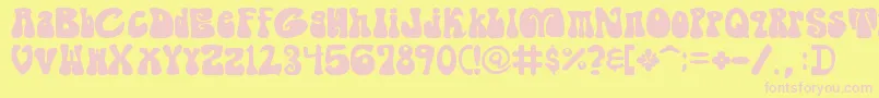 ShagadelicBold Font – Pink Fonts on Yellow Background
