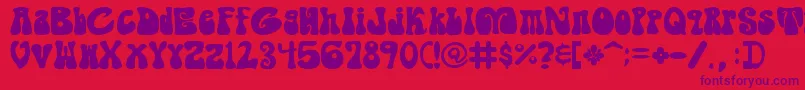 ShagadelicBold Font – Purple Fonts on Red Background