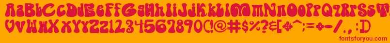 Шрифт ShagadelicBold – красные шрифты на оранжевом фоне