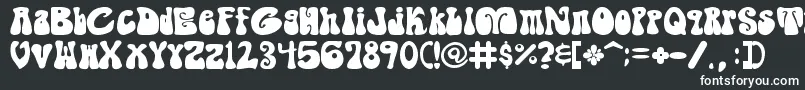 ShagadelicBold-fontti – valkoiset fontit mustalla taustalla