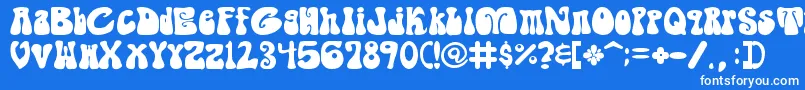 ShagadelicBold Font – White Fonts on Blue Background