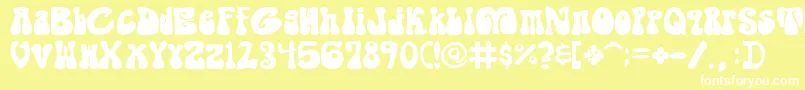 ShagadelicBold Font – White Fonts on Yellow Background