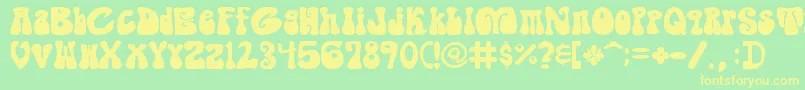 ShagadelicBold Font – Yellow Fonts on Green Background