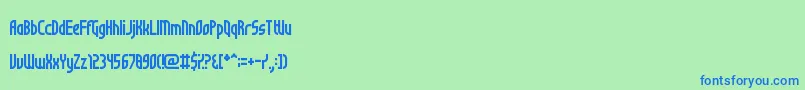 Czcionka NotSureIfWeirdOrJustRegular – niebieskie czcionki na zielonym tle