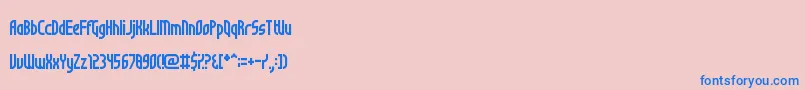NotSureIfWeirdOrJustRegular-fontti – siniset fontit vaaleanpunaisella taustalla