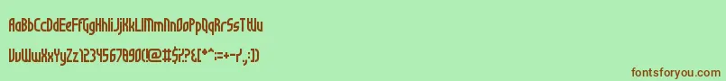 Czcionka NotSureIfWeirdOrJustRegular – brązowe czcionki na zielonym tle