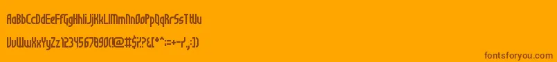 NotSureIfWeirdOrJustRegular-Schriftart – Braune Schriften auf orangefarbenem Hintergrund