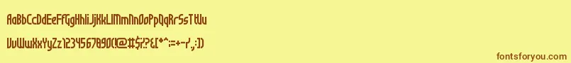 NotSureIfWeirdOrJustRegular-fontti – ruskeat fontit keltaisella taustalla